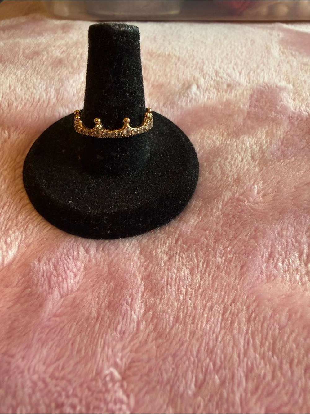 Pandora Rose Gold Crown Ring with Clear Stones sz 7